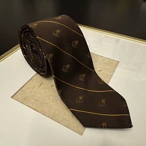 VINTAGE GIVENCHY TIE Texas Country Western Embroidery Simple Print Designer